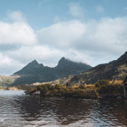 The most popular spot for photos at Cradle Mountain